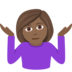 Woman Shrugging: Medium-dark Skin Tone Emoji Copy Paste ― 🤷🏾‍♀ - joypixels