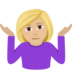 Woman Shrugging: Medium-light Skin Tone Emoji Copy Paste ― 🤷🏼‍♀ - joypixels