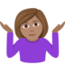 Woman Shrugging: Medium Skin Tone Emoji Copy Paste ― 🤷🏽‍♀ - joypixels