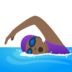 Woman Swimming: Medium-dark Skin Tone Emoji Copy Paste ― 🏊🏾‍♀ - joypixels