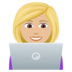 Woman Technologist: Medium-light Skin Tone Emoji Copy Paste ― 👩🏼‍💻 - joypixels