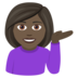 Woman Tipping Hand: Dark Skin Tone Emoji Copy Paste ― 💁🏿‍♀ - joypixels
