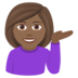 Woman Tipping Hand: Medium-dark Skin Tone Emoji Copy Paste ― 💁🏾‍♀ - joypixels