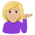 Woman Tipping Hand: Medium-light Skin Tone Emoji Copy Paste ― 💁🏼‍♀ - joypixels