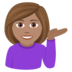 Woman Tipping Hand: Medium Skin Tone Emoji Copy Paste ― 💁🏽‍♀ - joypixels