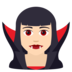 Woman Vampire: Light Skin Tone Emoji Copy Paste ― 🧛🏻‍♀ - joypixels