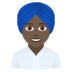 Woman Wearing Turban: Dark Skin Tone Emoji Copy Paste ― 👳🏿‍♀ - joypixels