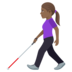 Woman With White Cane: Medium-dark Skin Tone Emoji Copy Paste ― 👩🏾‍🦯 - joypixels