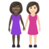 Women Holding Hands: Dark Skin Tone, Light Skin Tone Emoji Copy Paste ― 👩🏿‍🤝‍👩🏻 - joypixels