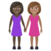 Women Holding Hands: Dark Skin Tone, Medium Skin Tone Emoji Copy Paste ― 👩🏿‍🤝‍👩🏽 - joypixels