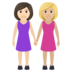Women Holding Hands: Light Skin Tone, Medium-light Skin Tone Emoji Copy Paste ― 👩🏻‍🤝‍👩🏼 - joypixels