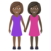 Women Holding Hands: Medium-dark Skin Tone, Dark Skin Tone Emoji Copy Paste ― 👩🏾‍🤝‍👩🏿 - joypixels