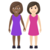 Women Holding Hands: Medium-dark Skin Tone, Light Skin Tone Emoji Copy Paste ― 👩🏾‍🤝‍👩🏻 - joypixels