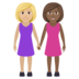 Women Holding Hands: Medium-light Skin Tone, Medium-dark Skin Tone Emoji Copy Paste ― 👩🏼‍🤝‍👩🏾 - joypixels