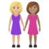 Women Holding Hands: Medium-light Skin Tone, Medium Skin Tone Emoji Copy Paste ― 👩🏼‍🤝‍👩🏽 - joypixels