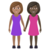 Women Holding Hands: Medium Skin Tone, Dark Skin Tone Emoji Copy Paste ― 👩🏽‍🤝‍👩🏿 - joypixels