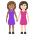 Women Holding Hands: Medium Skin Tone, Light Skin Tone Emoji Copy Paste ― 👩🏽‍🤝‍👩🏻 - joypixels