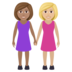 Women Holding Hands: Medium Skin Tone, Medium-light Skin Tone Emoji Copy Paste ― 👩🏽‍🤝‍👩🏼 - joypixels
