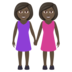 Women Holding Hands: Dark Skin Tone Emoji Copy Paste ― 👭🏿 - joypixels