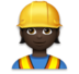 Construction Worker: Dark Skin Tone Emoji Copy Paste ― 👷🏿 - lg