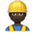 Man Construction Worker: Dark Skin Tone Emoji Copy Paste ― 👷🏿‍♂ - lg