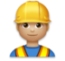 Man Construction Worker: Medium-light Skin Tone Emoji Copy Paste ― 👷🏼‍♂ - lg