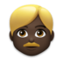 Man: Dark Skin Tone, Blond Hair Emoji Copy Paste ― 👱🏿‍♂ - lg