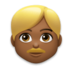 Man: Medium-dark Skin Tone, Blond Hair Emoji Copy Paste ― 👱🏾‍♂ - lg