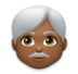 Man: Medium-dark Skin Tone, White Hair Emoji Copy Paste ― 👨🏾‍🦳 - lg