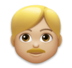 Man: Medium-light Skin Tone, Blond Hair Emoji Copy Paste ― 👱🏼‍♂ - lg