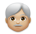 Man: Medium-light Skin Tone, White Hair Emoji Copy Paste ― 👨🏼‍🦳 - lg
