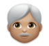 Man: Medium Skin Tone, White Hair Emoji Copy Paste ― 👨🏽‍🦳 - lg