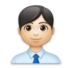 Man Office Worker: Light Skin Tone Emoji Copy Paste ― 👨🏻‍💼 - lg