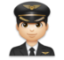 Man Pilot: Light Skin Tone Emoji Copy Paste ― 👨🏻‍✈ - lg