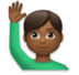 Man Raising Hand: Medium-dark Skin Tone Emoji Copy Paste ― 🙋🏾‍♂ - lg