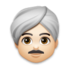 Man Wearing Turban: Light Skin Tone Emoji Copy Paste ― 👳🏻‍♂ - lg