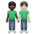 Men Holding Hands: Dark Skin Tone, Light Skin Tone Emoji Copy Paste ― 👨🏿‍🤝‍👨🏻 - lg