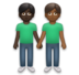 Men Holding Hands: Dark Skin Tone, Medium-dark Skin Tone Emoji Copy Paste ― 👨🏿‍🤝‍👨🏾 - lg