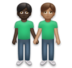 Men Holding Hands: Dark Skin Tone, Medium Skin Tone Emoji Copy Paste ― 👨🏿‍🤝‍👨🏽 - lg