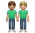 Men Holding Hands: Medium Skin Tone, Medium-light Skin Tone Emoji Copy Paste ― 👨🏽‍🤝‍👨🏼 - lg