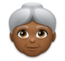 Old Woman: Medium-dark Skin Tone Emoji Copy Paste ― 👵🏾 - lg