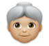 Old Woman: Medium-light Skin Tone Emoji Copy Paste ― 👵🏼 - lg