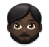 Person: Dark Skin Tone, Beard Emoji Copy Paste ― 🧔🏿 - lg