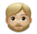 Person: Medium-light Skin Tone, Beard Emoji Copy Paste ― 🧔🏼 - lg