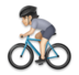 Person Biking: Light Skin Tone Emoji Copy Paste ― 🚴🏻 - lg