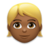 Person: Medium-dark Skin Tone, Blond Hair Emoji Copy Paste ― 👱🏾 - lg