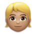 Person: Medium Skin Tone, Blond Hair Emoji Copy Paste ― 👱🏽 - lg