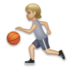 Person Bouncing Ball: Medium-light Skin Tone Emoji Copy Paste ― ⛹🏼 - lg