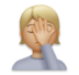 Person Facepalming: Medium-light Skin Tone Emoji Copy Paste ― 🤦🏼 - lg