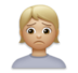 Person Frowning: Medium-light Skin Tone Emoji Copy Paste ― 🙍🏼 - lg